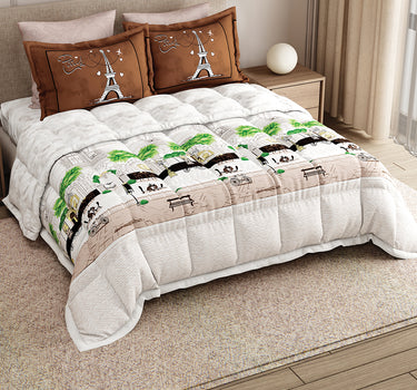 LABHAM Rangriti 180TC 4Pc King Size Bedding Set - 100% Mercerized Cotton, Super Soft with All Season Comfort (Paris Mocha)