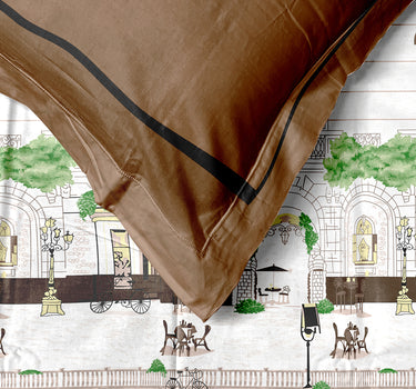 LABHAM Rangriti 180TC 4Pc King Size Bedding Set - 100% Mercerized Cotton, Super Soft with All Season Comfort (Paris Mocha)