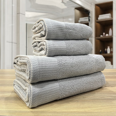Celebration - 4Pc Pure Cotton Bath Towel Set (Silver)