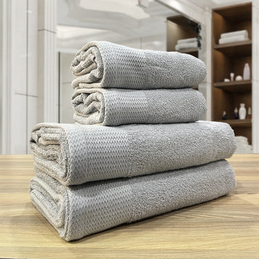 Celebration - 450GSM 100% Pure Cotton 4 Piece Towel Set (Silver)