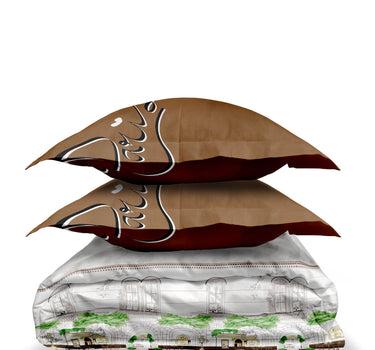 LABHAM Rangriti 180TC 4Pc King Size Bedding Set - 100% Mercerized Cotton, Super Soft with All Season Comfort (Paris Mocha)