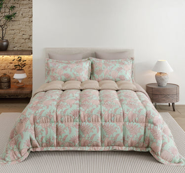 LABHAM - Daylight AC Comforter Bedding Set with Double bedsheet and 2 Pillow Covers - Queen Size (Opal Green)