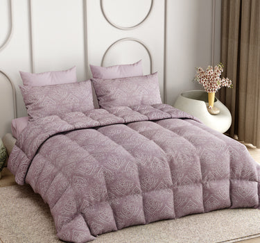 LABHAM Everyday 180TC 4Pc King Size Bedding Set - 100% Cotton, Super Soft with All Season Comfort (Paisley Motifs - Pink)