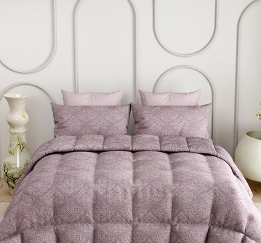 LABHAM Everyday 180TC 4Pc King Size Bedding Set - 100% Cotton, Super Soft with All Season Comfort (Paisley Motifs - Pink)