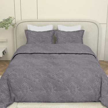 Sensation Quilted Bedcover cum AC comforter Set with 2 Pillow Covers.(Mocha)