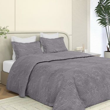 Sensation Quilted Bedcover cum AC comforter Set with 2 Pillow Covers.(Mocha)