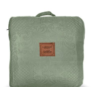 Sensation Quilted Bedcover cum AC comforter Set with 2 Pillow Covers.(Olive Green)