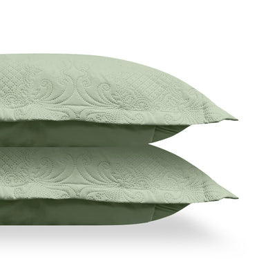 Sensation Quilted Bedcover cum AC comforter Set with 2 Pillow Covers.(Olive Green)
