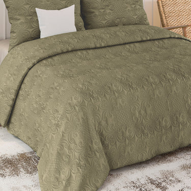 Sensation Quilted Bedcover cum AC comforter Set with 2 Pillow Covers.(Mocha)