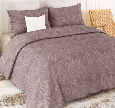 Sensation Quilted Bedcover cum AC comforter Set with 2 Pillow Covers.(Mocha)