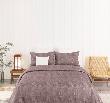 Sensation Quilted Bedcover cum AC comforter Set with 2 Pillow Covers.(Mocha)