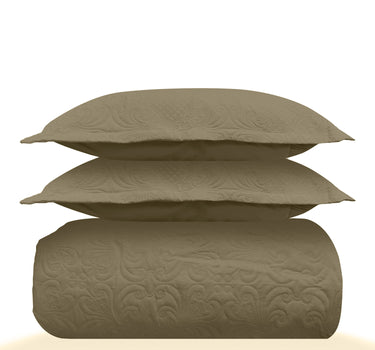 Sensation Quilted Bedcover cum AC comforter Set with 2 Pillow Covers.(Mocha)