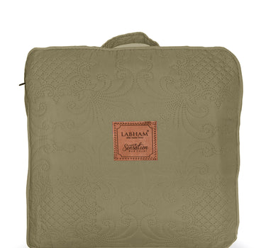 Sensation Quilted Bedcover cum AC comforter Set with 2 Pillow Covers.(Mocha)