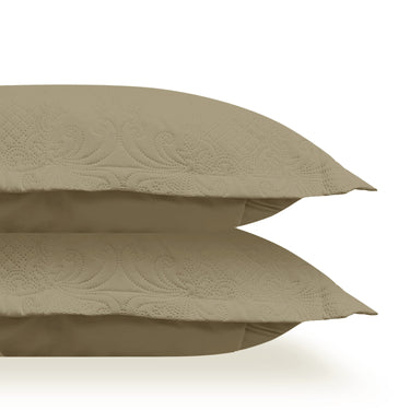 Sensation Quilted Bedcover cum AC comforter Set with 2 Pillow Covers.(Mocha)