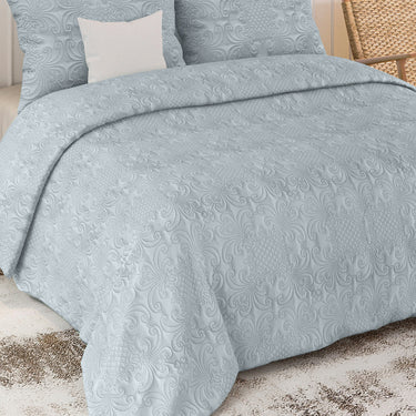 Sensation Quilted Bedcover cum AC comforter Set with 2 Pillow Covers.(Pearl Grey)