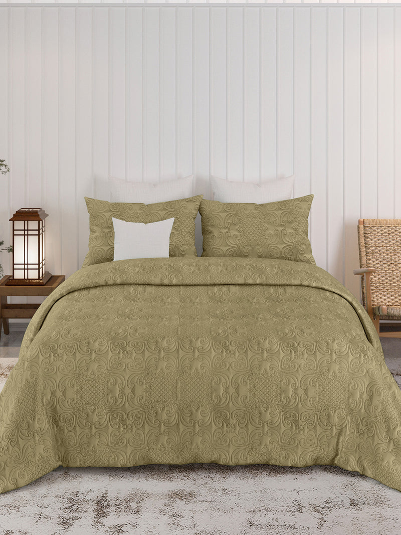Sensation - Quilted King Bedcover Set with 2 Pillow Covers(Khakhi) image 2