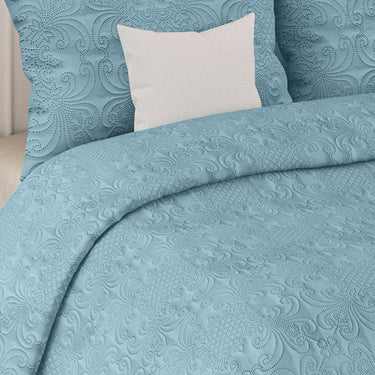 Sensation Quilted Bedcover cum AC comforter Set with 2 Pillow Covers.(Denim)