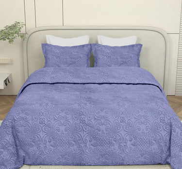 Sensation Quilted Bedcover cum AC comforter Set with 2 Pillow Covers.(BlueBerry)