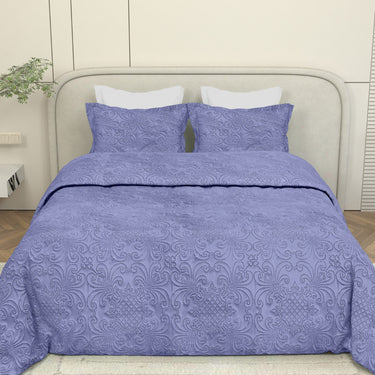 Sensation Quilted Bedcover cum AC comforter Set with 2 Pillow Covers.(BlueBerry)
