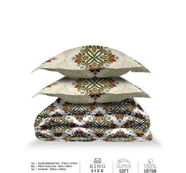 RANGRITI 180TC Pure Cotton King Size Comforter Bedding Set