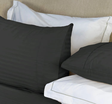 Simple Living - 210TC Satin Stripe Bedsheet Set(Grey)