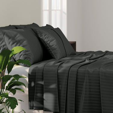 Simple Living - 210TC Satin Stripe Bedsheet Set(Coffee)