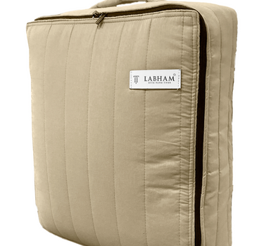 Heather Quilted Cotton Linen Bedcover cum AC Comforter Set with 2 Pillow Covers, King Size (Chikoo)