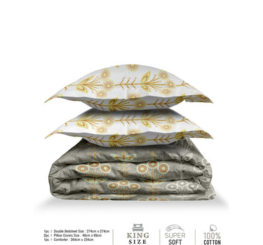 RANGRITI 180TC Pure Cotton King Size Comforter Bedding Set