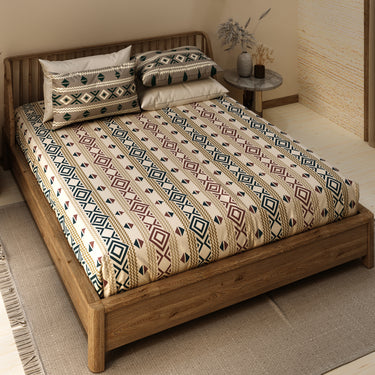 Celebrating India - 200TC Pure Cotton King Size Bedsheet (ETH12)