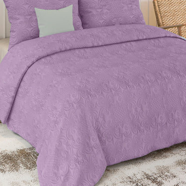 Sensation Quilted Bedcover cum AC comforter Set with 2 Pillow Covers.(Plum)
