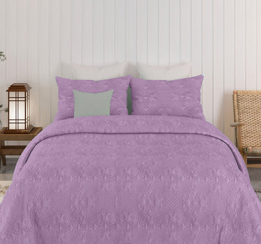 Sensation Quilted Bedcover cum AC comforter Set with 2 Pillow Covers.(Plum)