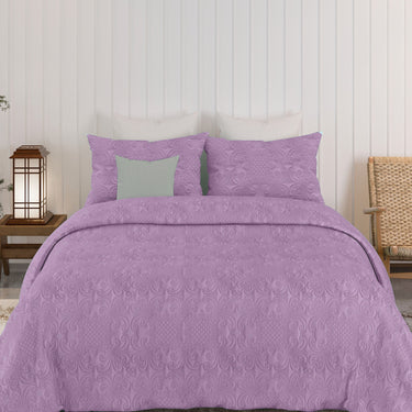 Sensation Quilted Bedcover cum AC comforter Set with 2 Pillow Covers.(Plum)