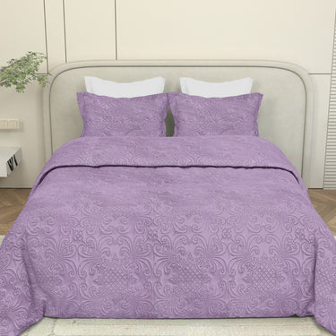 Sensation Quilted Bedcover cum AC comforter Set with 2 Pillow Covers.(Plum)