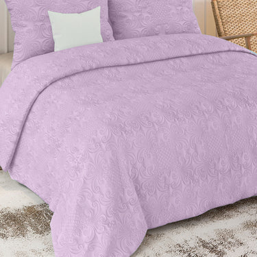 Sensation Quilted Bedcover cum AC comforter Set with 2 Pillow Covers.(Lilac)