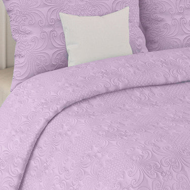 Sensation Quilted Bedcover cum AC comforter Set with 2 Pillow Covers.(Lilac)