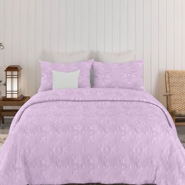 Sensation Quilted Bedcover cum AC comforter Set with 2 Pillow Covers.(Lilac)