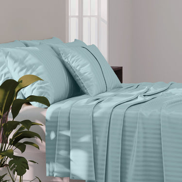 Simple Living - 210TC Satin Stripe Bedsheet Set(Peach)