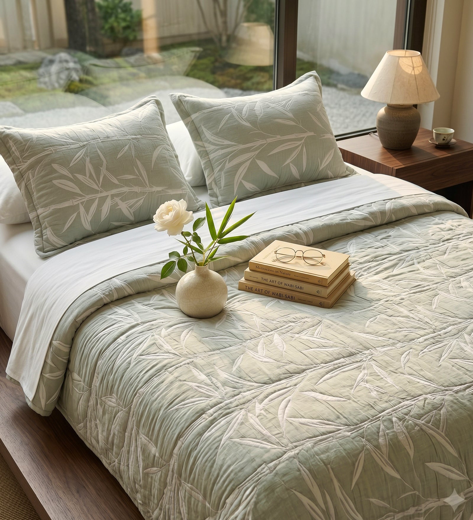 Egyptian Cotton King Bedcover With 2 Pillow Covers And Multipurpose Bag