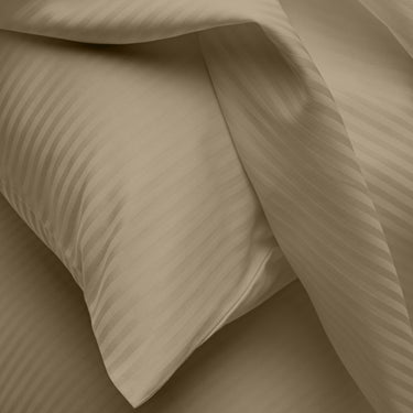 Simple Living - 210TC Satin Stripe Bedsheet Set(Sand Medium)