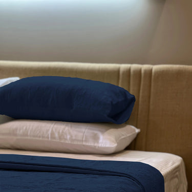 Sensation Quilted Bedcover cum AC comforter Set with 2 Pillow Covers.(Navy)