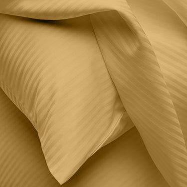 Simple Living - 210TC Satin Stripe Bedsheet Set(Lemon Yellow)