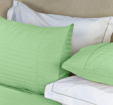 Simple Living - 210TC Satin Stripe Bedsheet Set(Pistachio)