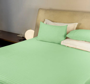Simple Living - 210TC Satin Stripe Bedsheet Set(Pistachio)