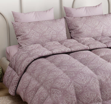 LABHAM Everyday 180TC 4Pc King Size Bedding Set - 100% Cotton, Super Soft with All Season Comfort (Paisley Motifs - Pink)
