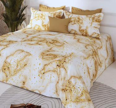 300TC Luxury Silk King Bedsheet Set - Marble