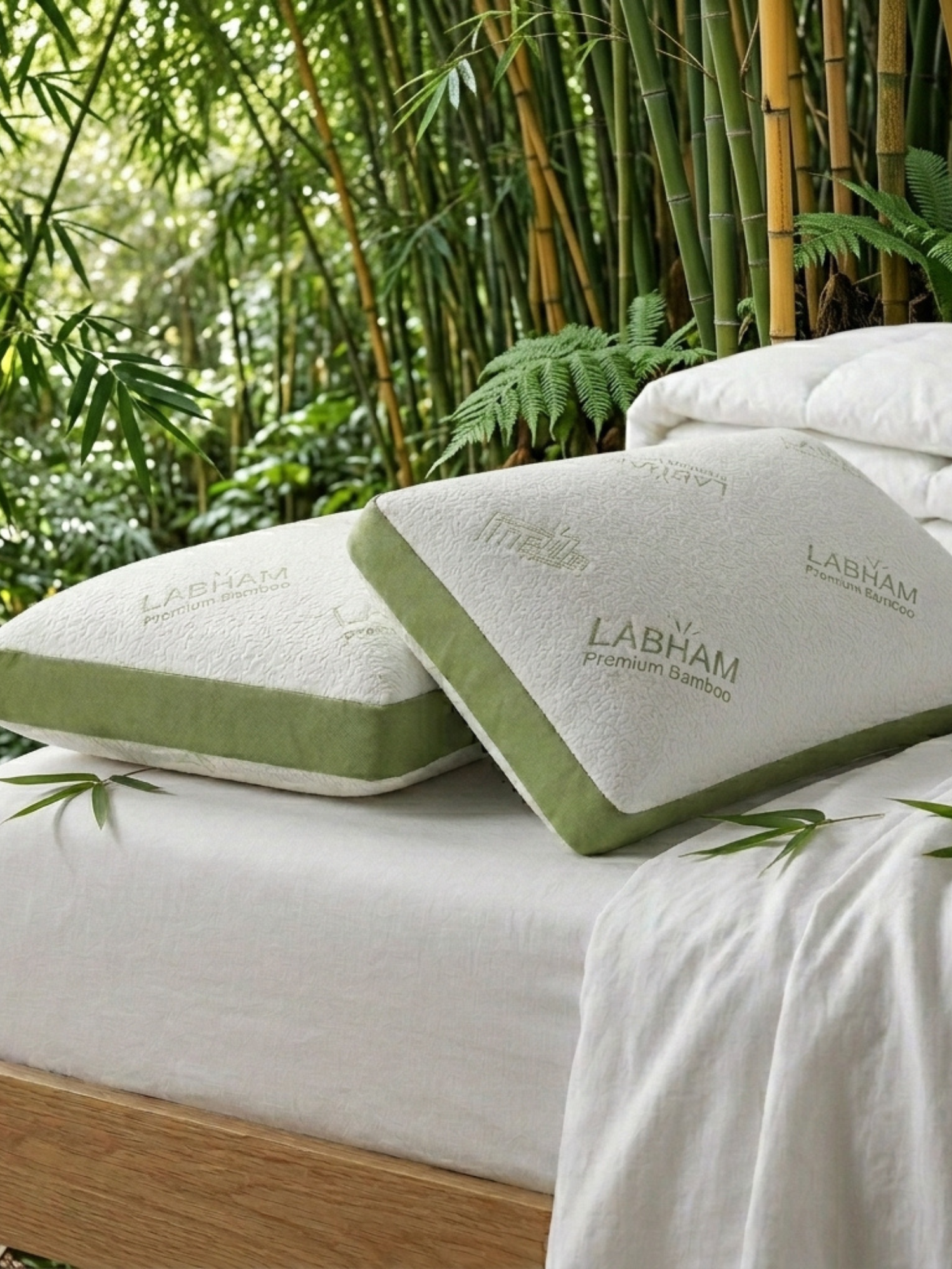 Memory Foam Bamboo Pillow for Comfort Neck, Head and Shoulder — view 1