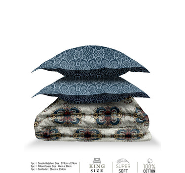 RANGRITI 180TC Pure Cotton King Size Comforter Bedding Set