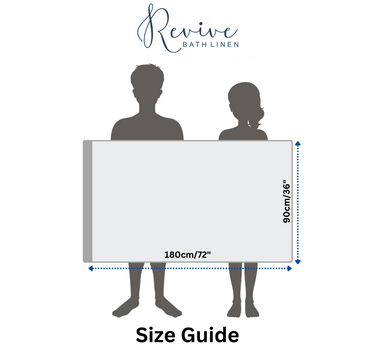 Revive- Pure Cotton Towel for Bath - 500GSM - Fluffy & Soft - Super Absorbent - 1pc Bath Towel (90cm x 180cm) - XXL Size