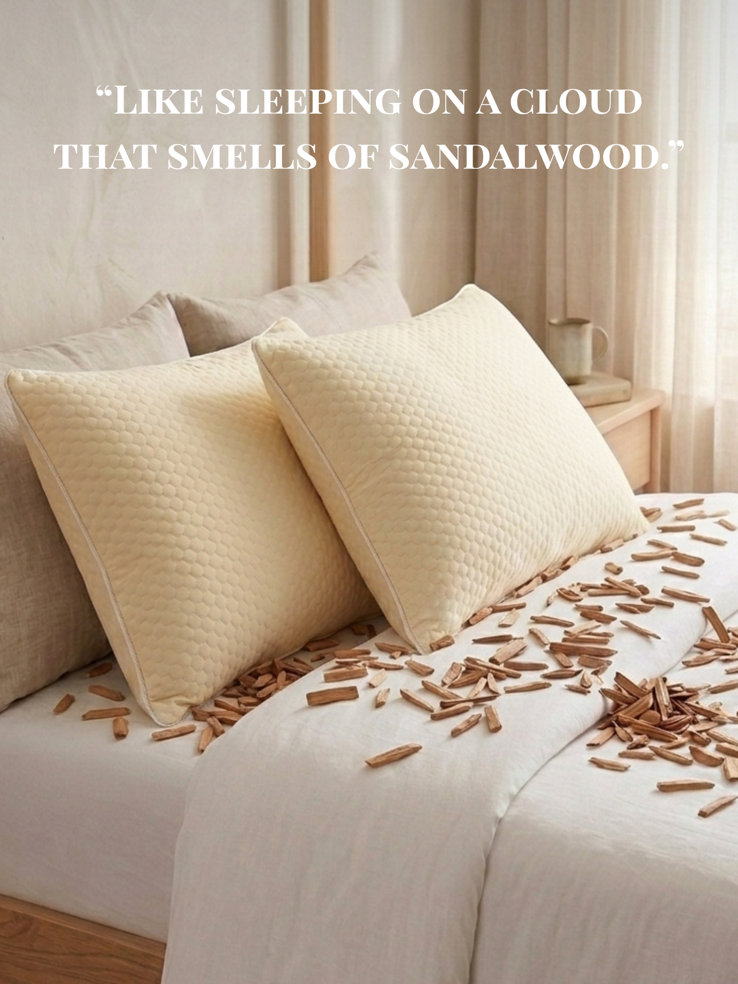 Sandalwood Aroma PillowSandalwood Aroma Pillow — knitted fabric infused with sandalwood fragrance, 1.5D microfibre fill