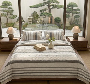 Egyptian Cotton King Bedcover With 2 Pillow Covers And Multipurpose Bag